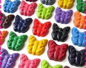CHILDREN'S BUTTERFLY CRAYONS - Party Pack of 20 Favors - Red, Yellow, Pink, Green, Purple, Orange, Blue, Lime, Brown, Black, Etc.