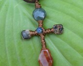 Wire Wrapped Cross Pendant