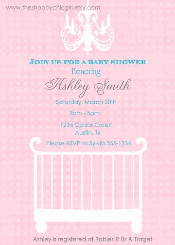 Shabby Chic Crib Baby Shower - Custom Invitation