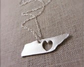 Tennessee State Necklace, Silver - Silhouette Jewelry