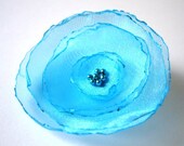 romantic turquoise aqua rose flower brooch