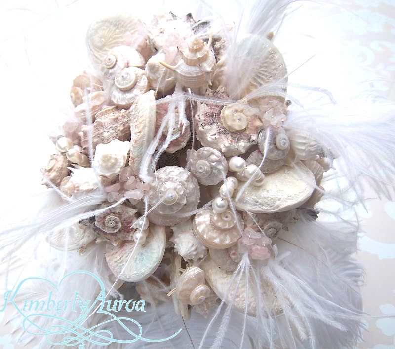 Made to Order Custom Details Bridal Bouquet of Shells (Blushing Island Style). FULL PAYMENT