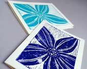 Two Lily Notecards  -  Set Stargazer Lily Blank Cards - 5 x 7 inches - Choice of Colors