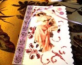 Vintage Journal  Of A Lady  In A Light Rose Dress And Lavender Lace