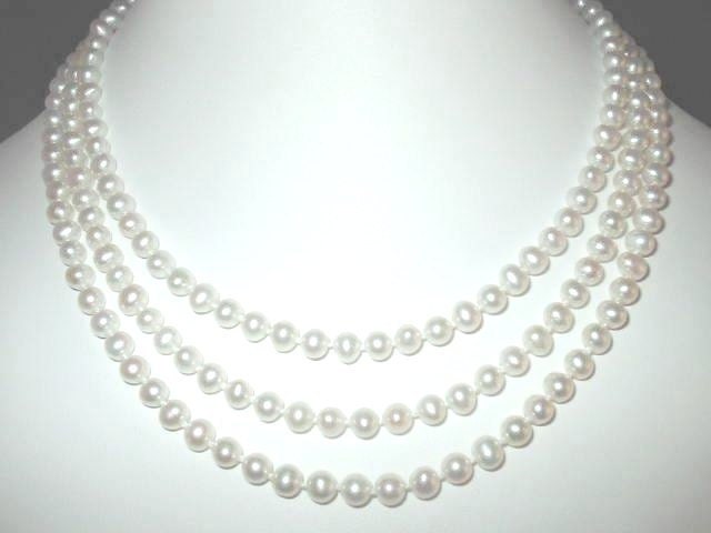 Pearl Choker Necklace-Triple Strand