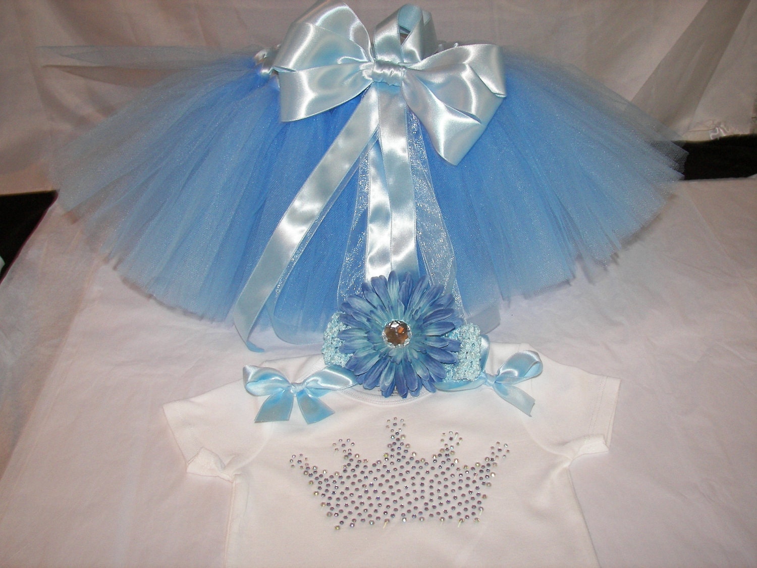 Cinderella Inspired BLING Princess Crown Tutu Set--Flower Clip IncludedPrincess Perfect