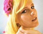 Rasberry Sherbet Crochet flower Headband