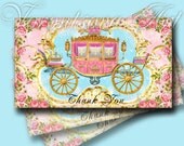 French carriage crown roses - Digital Collage Sheet - Printable Thank You cards - gift tags -paper.206