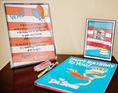 DR SEUSS Inspired Birthday SIGN - Customized Happy Birthday Book Signature Sign