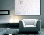 EASTER PARADE original abstract modern painting - gallery fine art - contemporary interior design - ooak home wall decor - white pastel