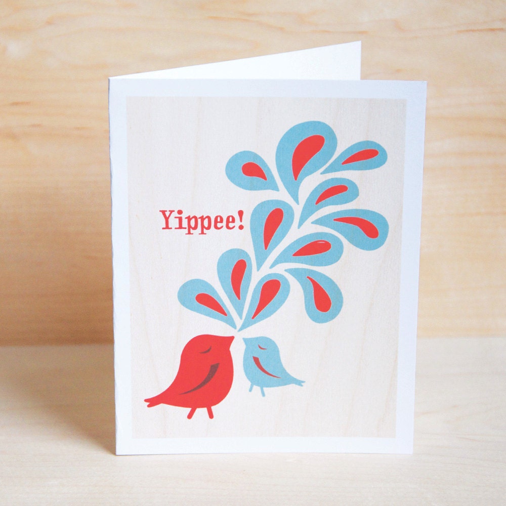 Yippee Birds Greeting Card