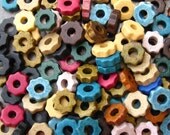25 EARTHY ASSORTMENT Tiny Gears Greek Ceramic Beads