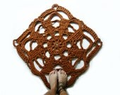 doily bath rug rust