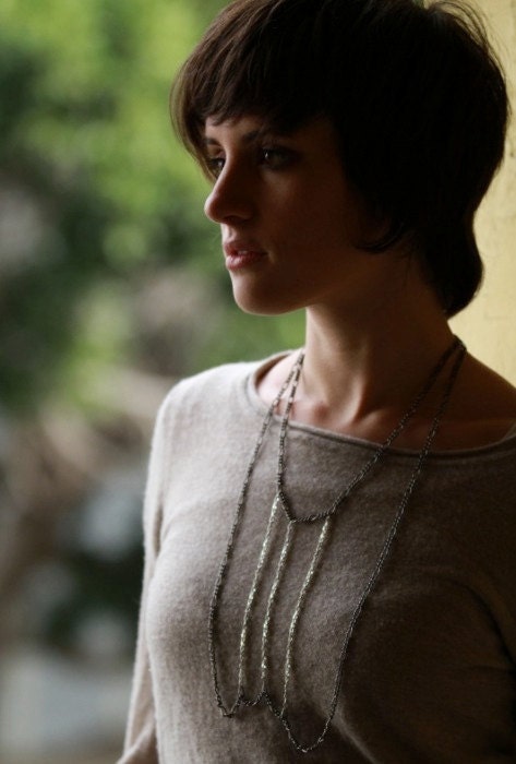 Silver & Gunmetal Pisa Necklace