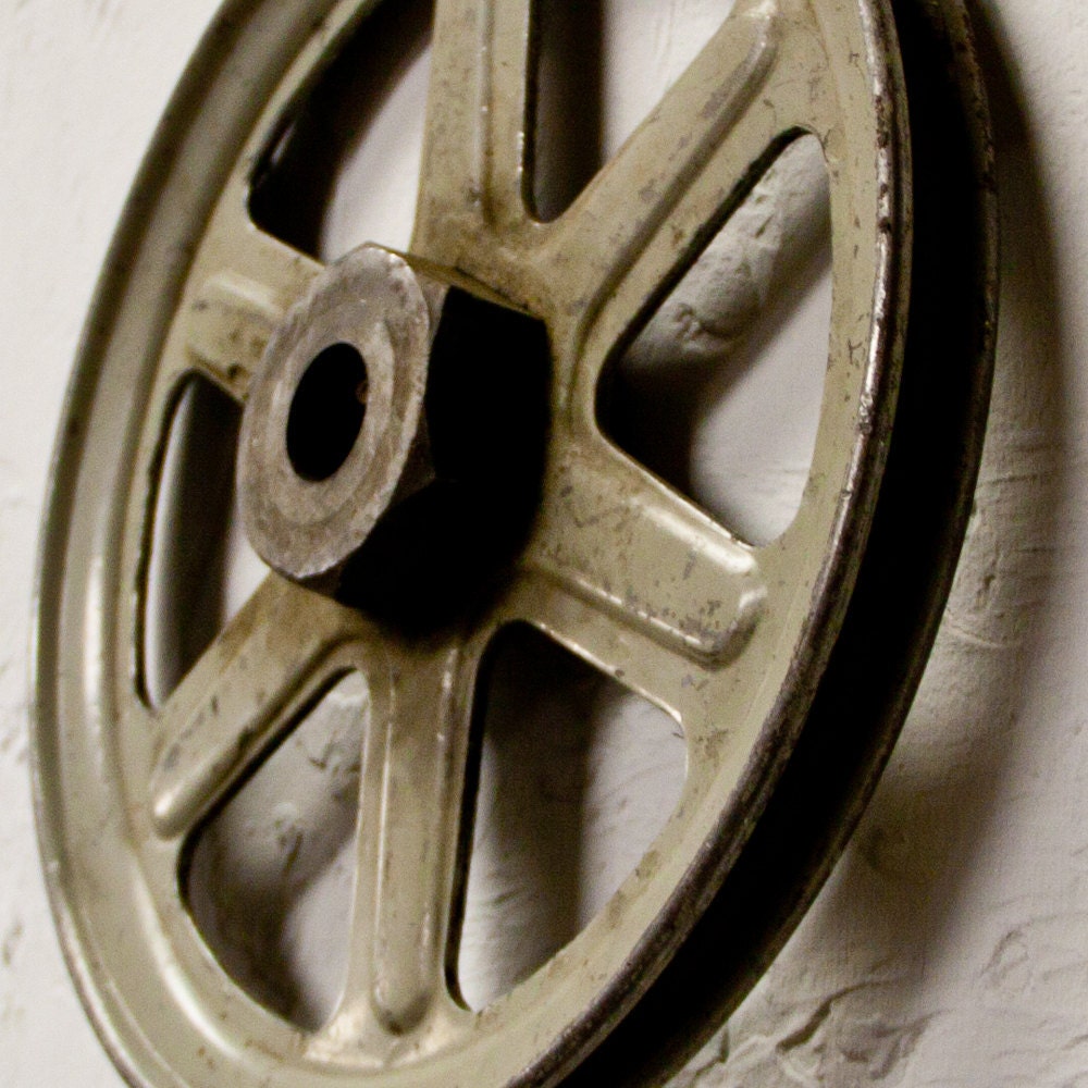 Old Metal Industrial Pulley Mechanical Machine Parts