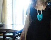 turquoise and cream bib necklace