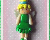 Tinkerbell polymer clay bead/hair-bow center/charm