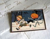 Jolly Halloween Vintage Halloween Postcard Pin