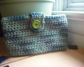 Crochet Cotton Clutch in Camo Green