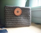 Crochet Cotton Pouch in Warm Brown