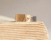 I Dig Men's Antique Iron Barn Nail Hand Forged And Textured Brass Ring