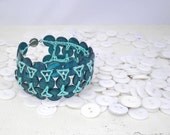 Vichyssoise Turquoise Button Bracelet