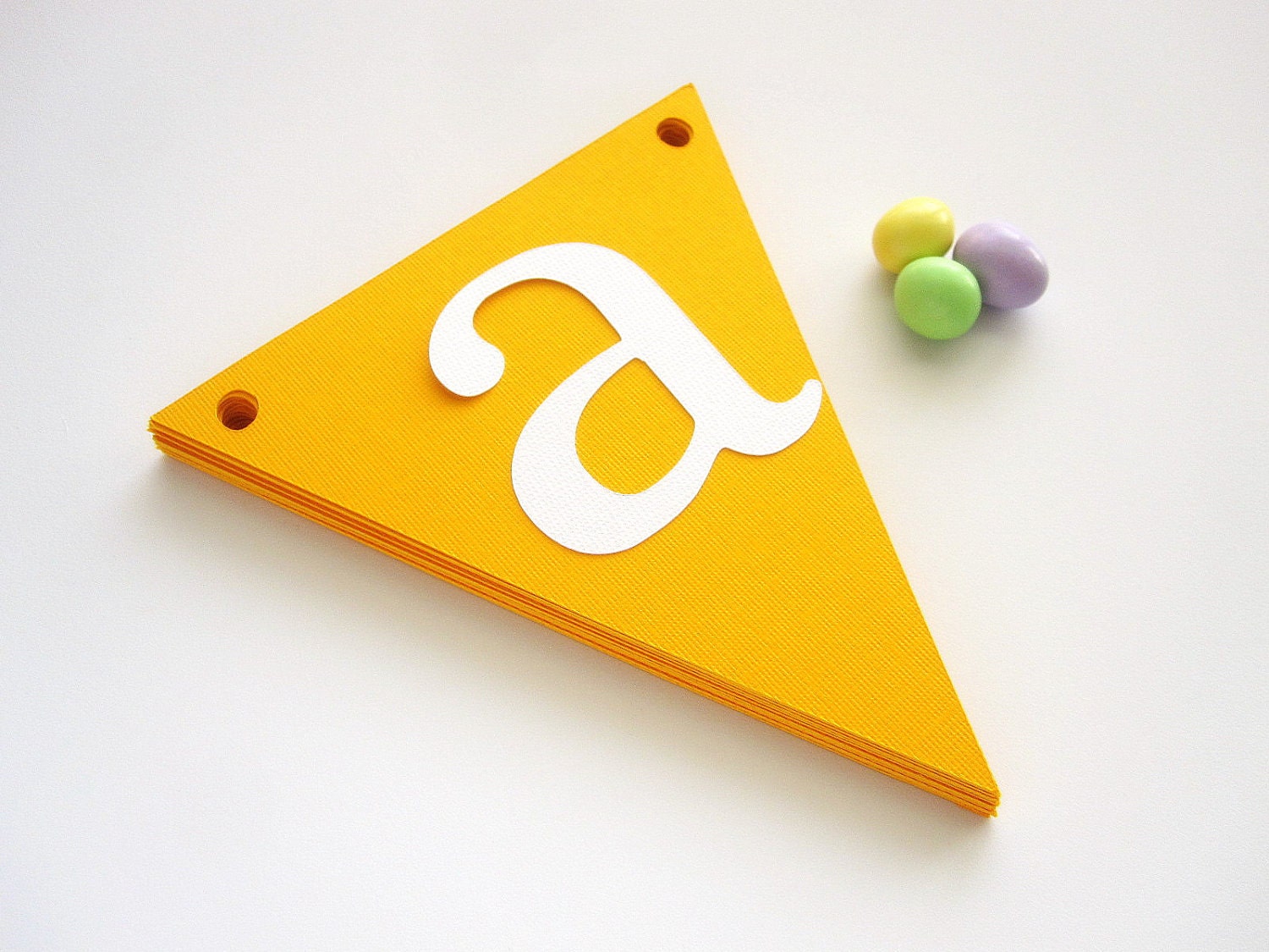 Flag banner, banner supplies, 24 (5.5 x 5 inches) flags in Canary Yellow cardstock