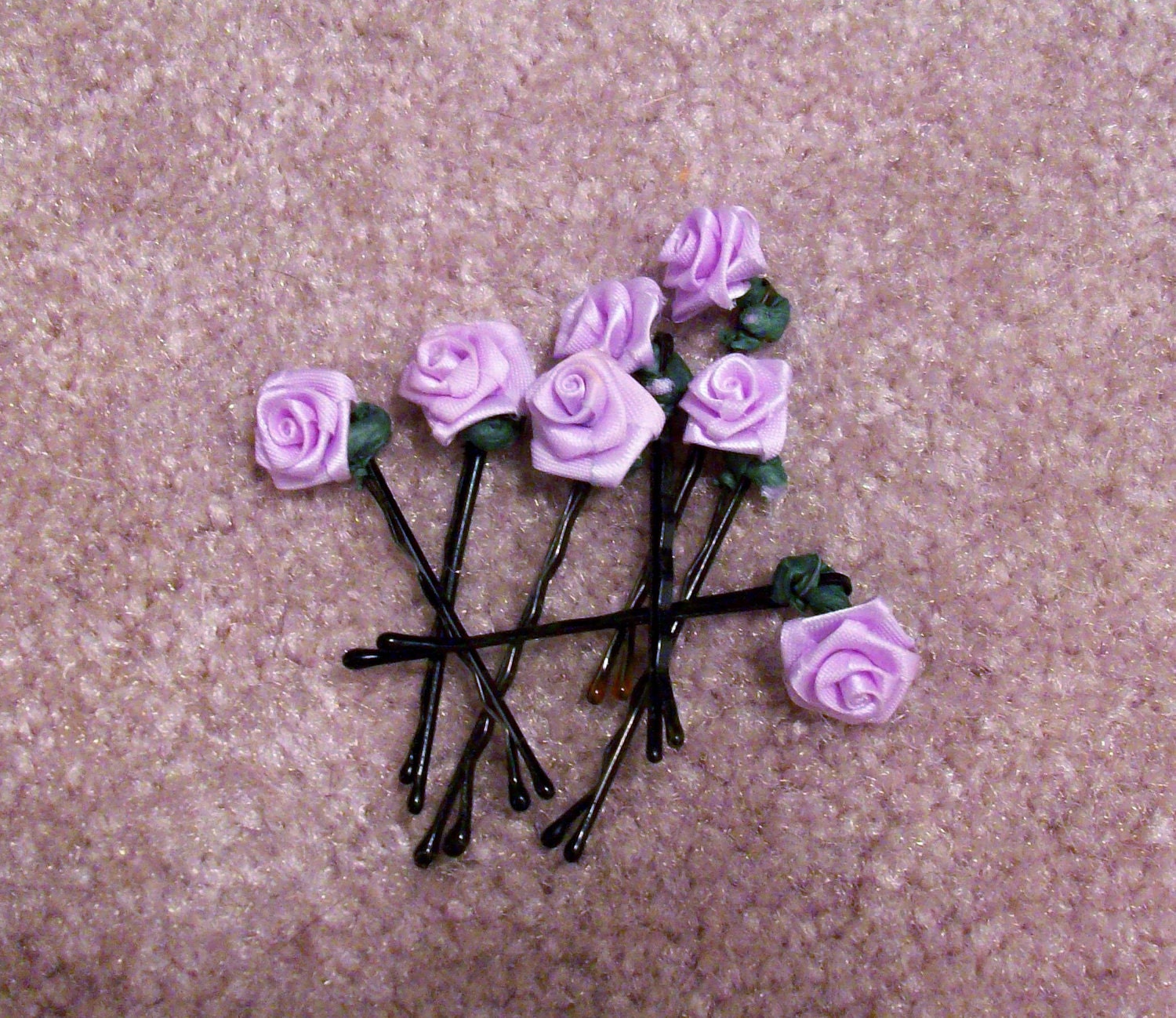 Lilac Bobby Pins - set of 7