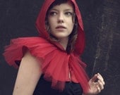 Little Red Riding Hood - adult carnival costume, adult Halloween costume, cape, shrug, tulle and satin - made to order