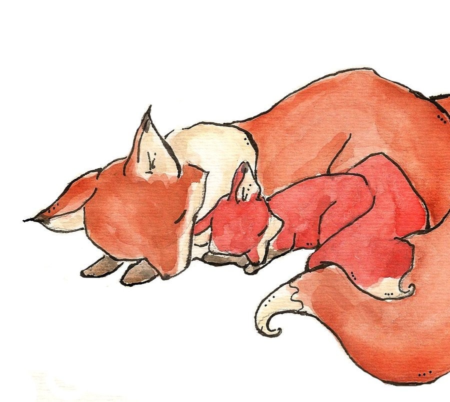 My Baby Fox. PRINT 8X10. Nursery Art Wall Decor