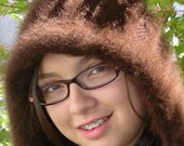Knitting Pattern Angora Hoodie Scarf PDF Pattern