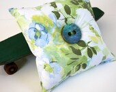 Recycled Skateboard Novelty Button Throw Pillow-Vintage Secret Garden
