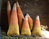 6 Primitive Halloween Grungy Candy Corn Bowl Fillers