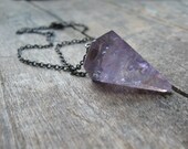 pendulum-- amethyst pendulum necklace