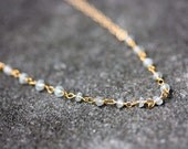 Aquamarine Beaded Chain Necklace
