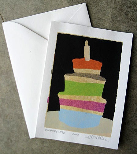 Birthday Cake, Birthday Card, Cake, Candle, Layer Cake, Blank Card