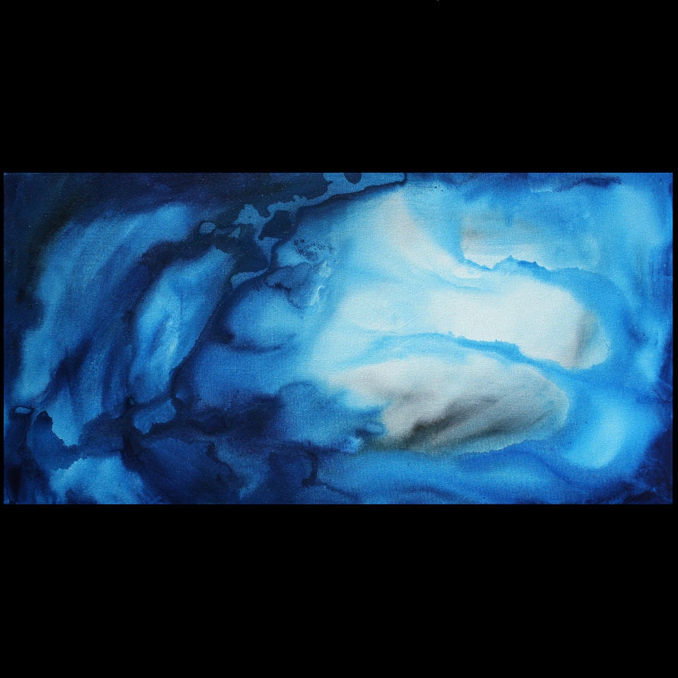 Contemporary Abstract Huge Blue Color Artwork Original Painting by MADART on Etsy -  Colorful 48x24 - Underwater Blues