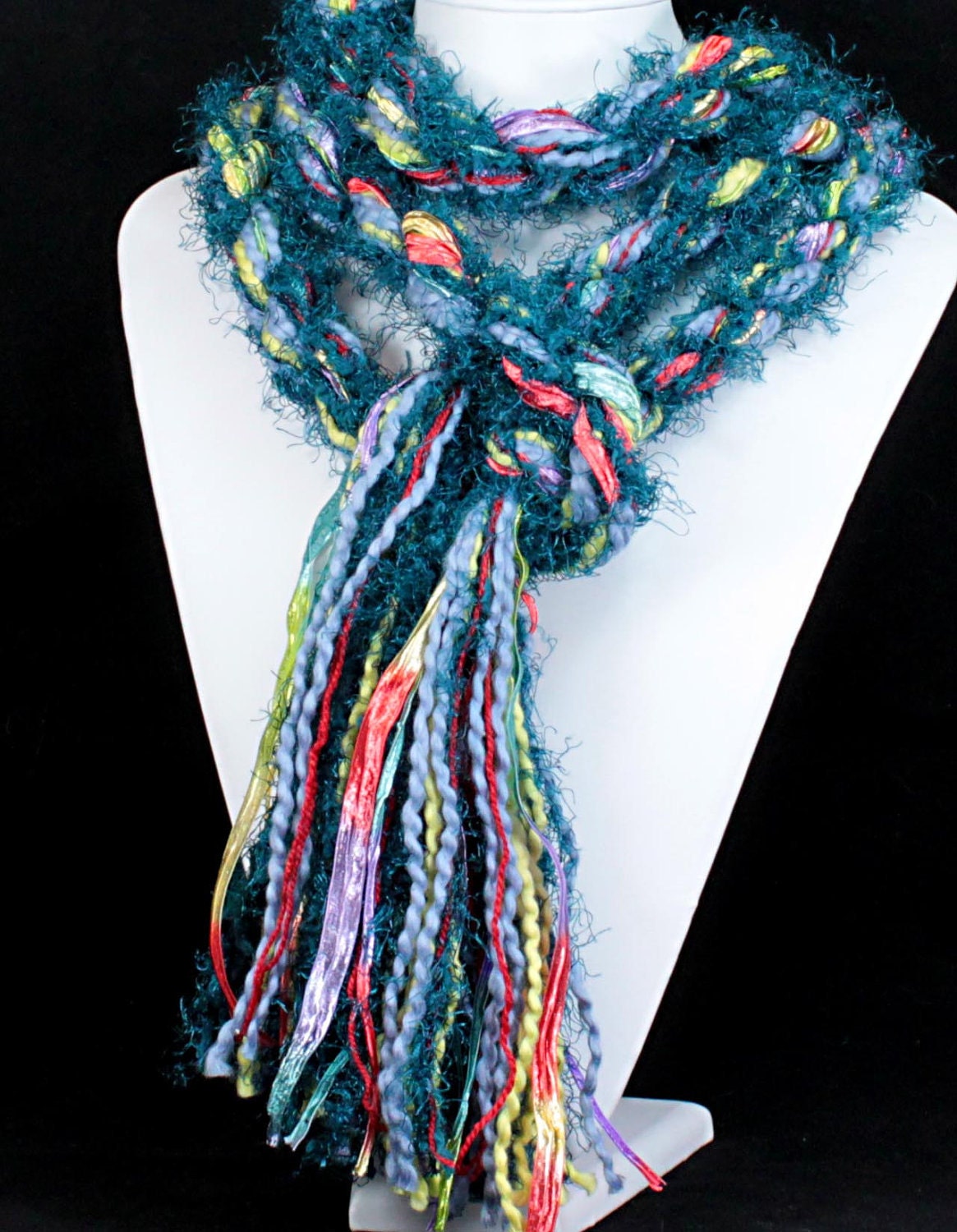 Skinny Scarf - Northern Lights - Alpaca, Silk, Wool, Organic Cotton, Soy and Bamboo Luxury