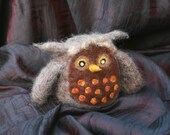 Needle Felted Owl Figure / Pincushion Handmade 100% Wool - CUSTOM ORDER
