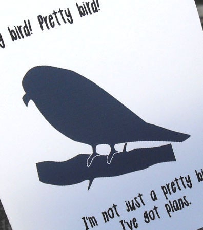 Funny bird card - Polly is leaving this place (WG186)