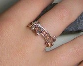 Copper Ball Love Knot Friendship Ring Sterling Silver