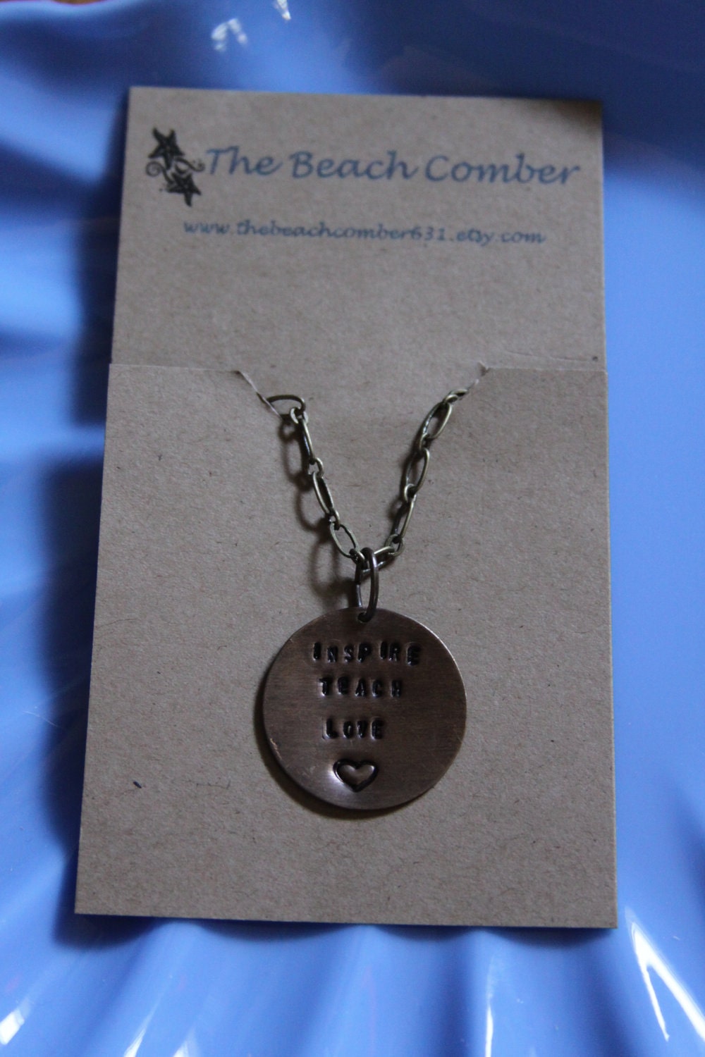 Black Friday and Cyber Monday Sales Inspire Teach Love Hand Stamped Necklace