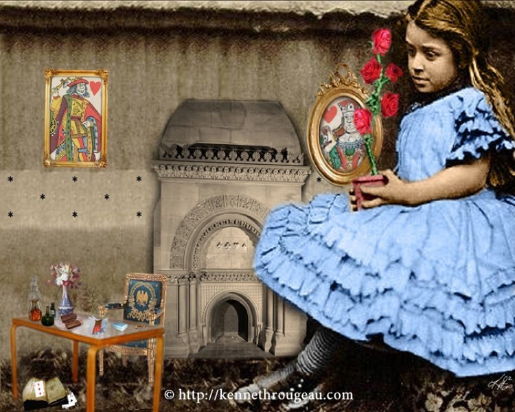 Alice All Grown Up - 11x14 Alice In Wonderland Inspired Fantasy Collage Print