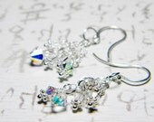 Crystal AB Swarovski Dangle Earrings, Sterling Silver - "Stardust" by Whimsy Beading