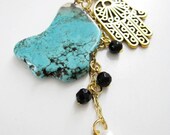 Golden Hand of Fatima - Turquoise