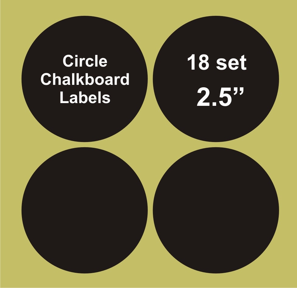 Circle chalkboard labels 18 set, 2.5", blackboard labels, personalized labels