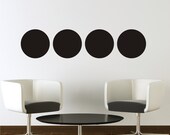 Circles Chalkboard vinyl decals, set of 4 removable chalkboard decals, black board, dot chalkboard, polka dots