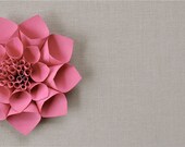 Paper dahlia gift topper in fuchsia pink