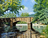 Landscape Painting - Fishing Bennett Springs - 11 X 14 Gicl&Atilde;&copy;e Print