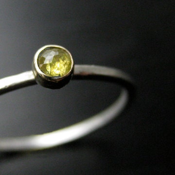 Conflict Free Rose Cut Diamond Ring Recycled Metal